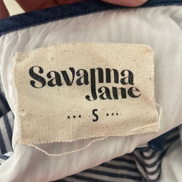 Savanna Jane Floral Embroidered Striped Dress M - Picture 7 of 9
